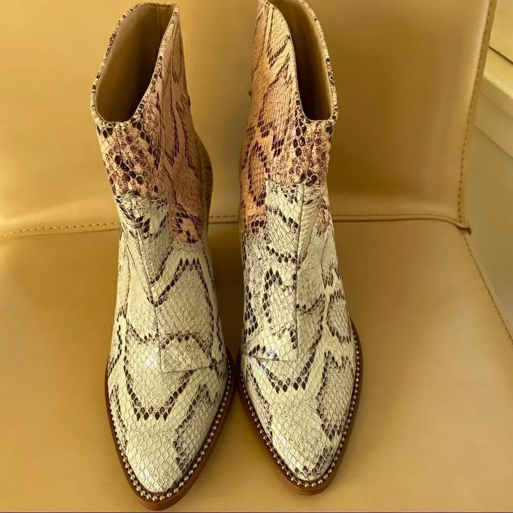 Schutz HAVEN snake cowboy boots